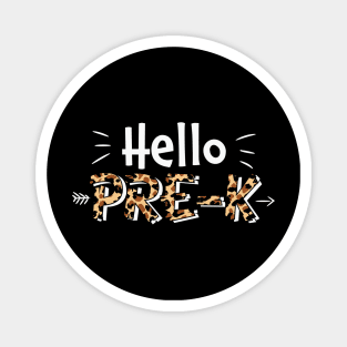 Hello Pre-K Back To School Leopard Print Matching Kindergarten Gift Magnet